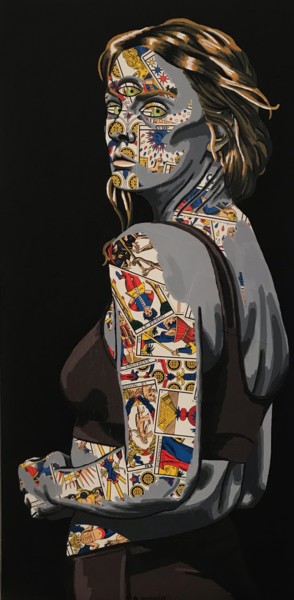 La Visionnaire Collages intitulée "La Visionnaire" par Annabelle Amory, Œuvre d'art originale, Acrylique Monté sur Châssis