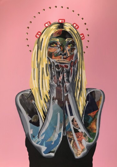 La dévotion Collages intitulée "La dévotion" par Annabelle Amory, Œuvre d'art originale, Acrylique Monté sur Châssis