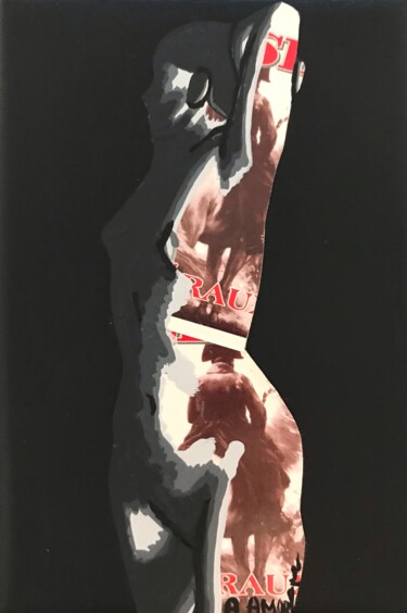 Collages titulada "L'Envie" por Annabelle Amory, Obra de arte original, Acrílico Montado en Bastidor de camilla de madera