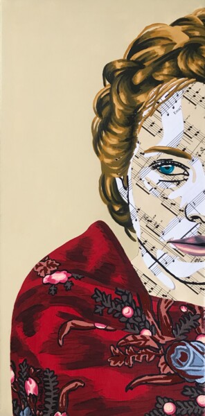 Collages intitulée "Nina" par Annabelle Amory, Œuvre d'art originale, Acrylique Monté sur Châssis en bois
