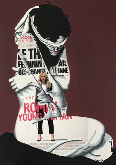 Коллажи под названием "Promising Young Wom…" - Annabelle Amory, Подлинное произведение искусства, Акрил Установлен на Деревя…