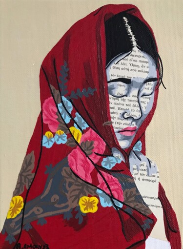 Collages titled "Dora" by Annabelle Amory, Original Artwork, Acrylic Mounted on Cardboard