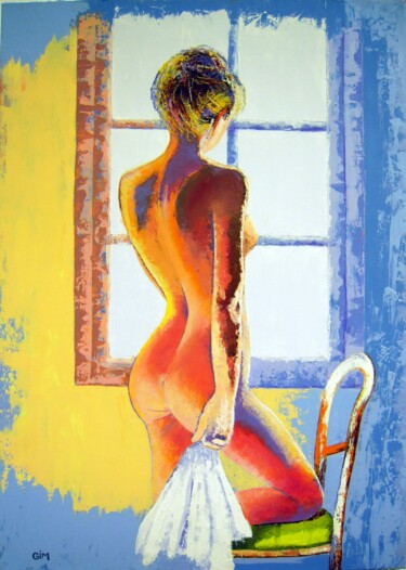 Painting titled "Mireille G" by Annabelle Delage, Original Artwork