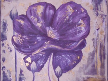 Painting titled "Fleur Violette" by Annabelle Malo, Original Artwork, Acrylic