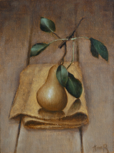 Pittura intitolato "Pear" da Anna Bernadskaya, Opera d'arte originale, Olio