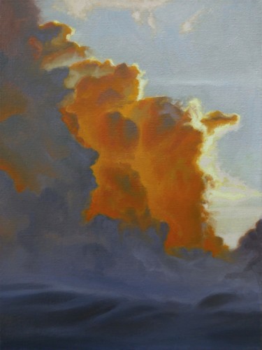 Painting titled "Sunset" by Anna Bernadskaya, Original Artwork, Oil