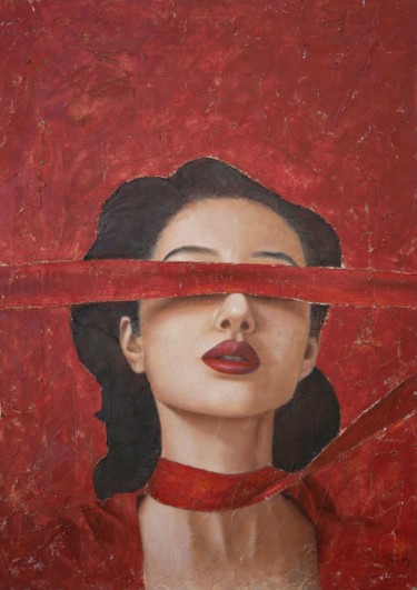 Painting titled "Eyes wide shut" by Anna Bernadskaya, Original Artwork, Oil