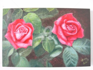 Pintura intitulada "Roses" por Anna Brazão, Obras de arte originais, Óleo
