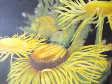 Pintura intitulada "Cheerful Flowers" por Anna Brazão, Obras de arte originais, Óleo