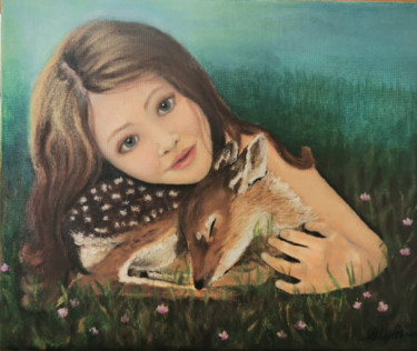 Pittura intitolato "L' abbraccio" da Anna Maglioccola, Opera d'arte originale, Olio