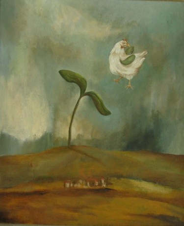 Painting titled "germination" by Anna Kawka, Original Artwork, Oil