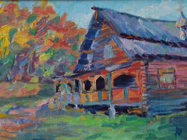 Painting titled "Осень" by Anna Dolganova, Original Artwork, Oil