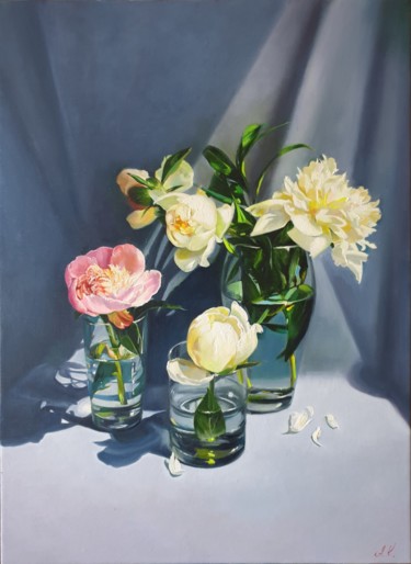 And one of them is pink. Painting titled "And one of them is…" by Anna Kotelnik, Original Art, Oil
