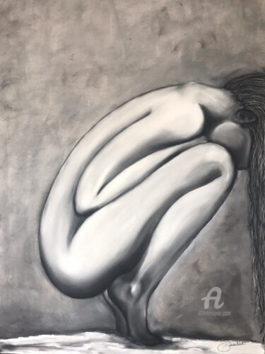 Peinture intitulée "froide solitude" par Caroline Crochet, Œuvre d'art originale, Pastel