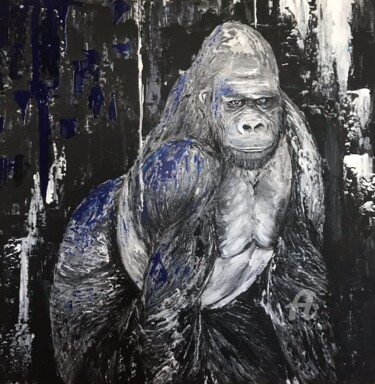 Pintura titulada "Monsieur le gorille" por Caroline Crochet, Obra de arte original, Acrílico Montado en Bastidor de camilla…