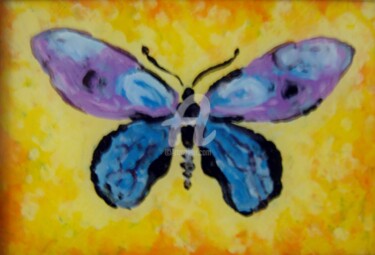 Painting titled "Papillon" by Anna Amini, Original Artwork, Oil