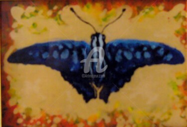 Painting titled "Papillon" by Anna Amini, Original Artwork, Oil