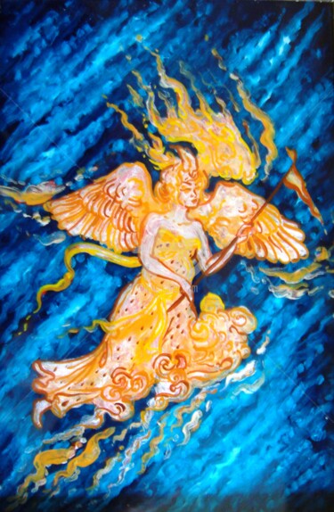Peinture intitulée "Ange" par Anna Amini, Œuvre d'art originale