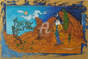 Peinture intitulée "Cheminement" par Anna Amini, Œuvre d'art originale, Huile