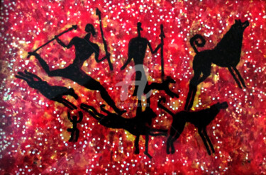 Peinture intitulée "Jour de Chasse" par Anna Amini, Œuvre d'art originale, Huile