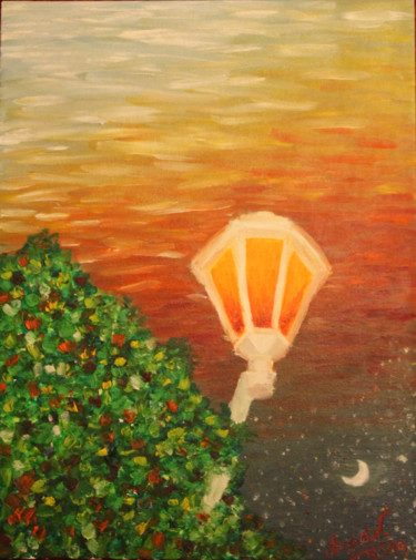 Painting titled "dusk" by Anna N, Original Artwork, Oil