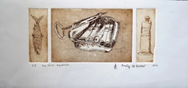 Printmaking titled "" Boite à sardine "…" by Annaïg Le Bihan Peintre Photographe, Original Artwork, Etching