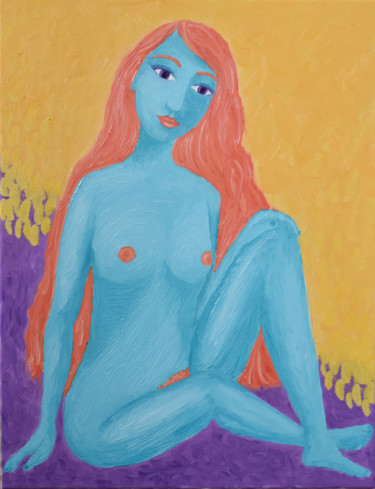 Peinture intitulée "Red hair" par Anna Kangasniemi, Œuvre d'art originale, Huile