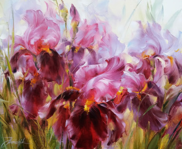 Painting titled "Iris" by Anna Khomchyk, Original Artwork, Oil