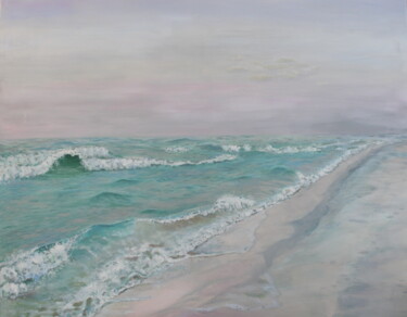Painting titled "Don't leave me sea" by Anna Kiss, Original Artwork, Acrylic