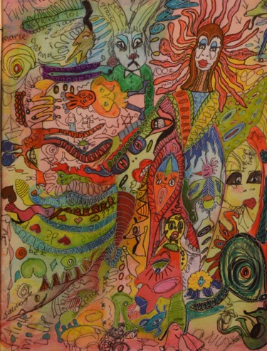 Картина под названием "La maitresse des rè…" - Laura Vassiliu, Подлинное произведение искусства, Акварель Установлен на Дере…