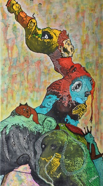 Malerei mit dem Titel "la figue ne tombe j…" von Laura Vassiliu, Original-Kunstwerk, Aquarell