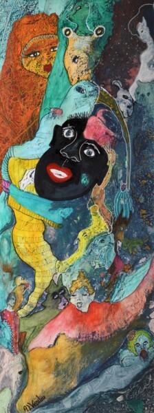 Картина под названием "Si tu ne sait pas d…" - Laura Vassiliu, Подлинное произведение искусства, Акварель Установлен на Дере…