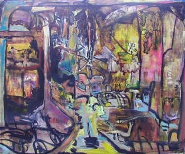 Painting titled "der Minibasar schlä…" by Annamalt, Original Artwork, Oil