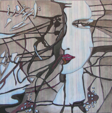 Malarstwo zatytułowany „Metamorfosi 05” autorstwa Annamaria Danese, Oryginalna praca, Olej Zamontowany na Panel drewniany