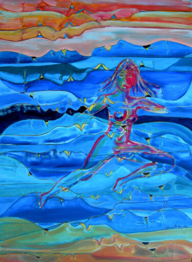 Pintura intitulada "La danza del mare" por Annamaria Danese, Obras de arte originais, Óleo