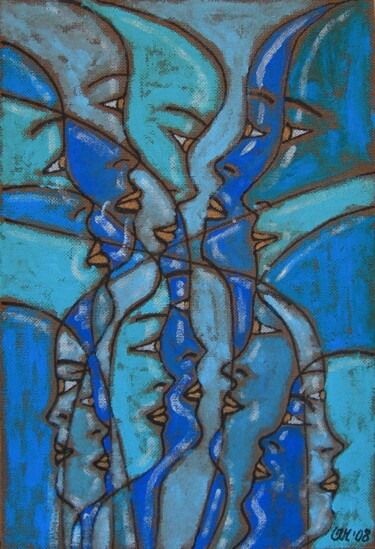 Painting titled "Riflessi notturni" by Annamaria Danese, Original Artwork, Acrylic