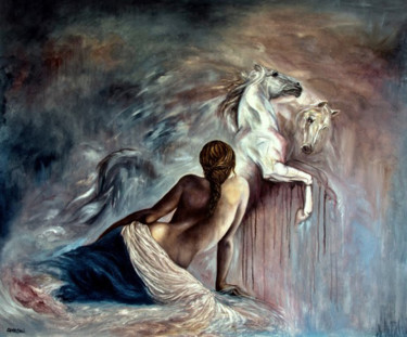 Malerei mit dem Titel "SIRENA" von Annamaria Maremmi, Original-Kunstwerk, Öl