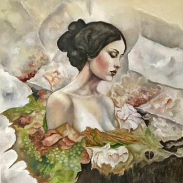 Картина под названием "Un giardino tra le…" - Annamaria Maremmi, Подлинное произведение искусства, Масло
