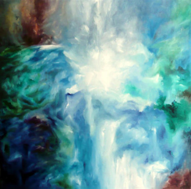 Painting titled "effetto-natura-espl…" by Annamaria Maremmi, Original Artwork, Oil