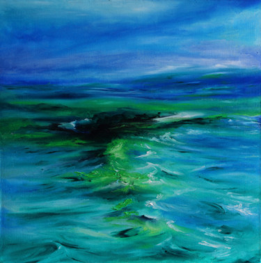 Malerei mit dem Titel "Effetto-natura-onde…" von Annamaria Maremmi, Original-Kunstwerk, Öl