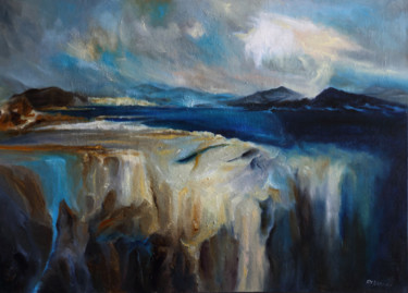 Schilderij getiteld "Cascata tra le rocce" door Annamaria Maremmi, Origineel Kunstwerk, Olie