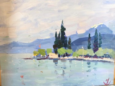 Картина под названием "Озеро Гарда" - Irina Surgunte, Подлинное произведение искусства, Масло