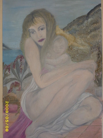 Pittura intitolato "desirèe e tenerezza" da Anna Maria Ladu, Opera d'arte originale