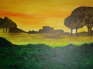 Pittura intitolato "Paesaggio 8" da Anna Maria Ladu, Opera d'arte originale, Olio