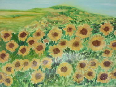 Pittura intitolato "girasoli" da Anna Maria Ladu, Opera d'arte originale