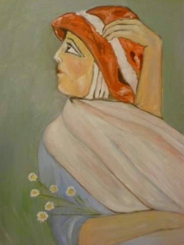 Painting titled "Margherite" by Anna Maria Ladu, Original Artwork, Oil