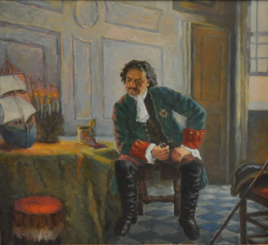 Painting titled "Царь в раздумье" by Anna Michel, Original Artwork, Oil