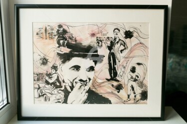 Painting titled "Chaplin" by Anna Miskacheva, Original Artwork, Ink