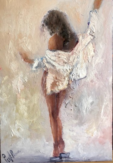 Pintura intitulada "Une femme" por Anna Perfilieva, Obras de arte originais, Óleo