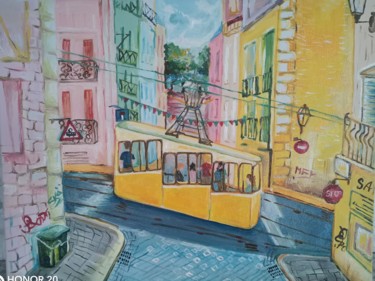 Картина под названием "Лиссабон" - Анна Полянская, Подлинное произведение искусства, Масло